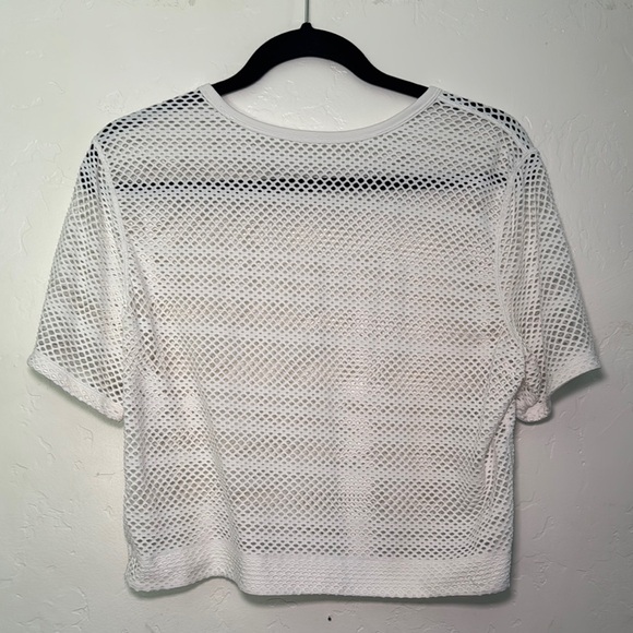 lululemon athletica White Mesh Short Sleeve Top - Picture 2 of 3